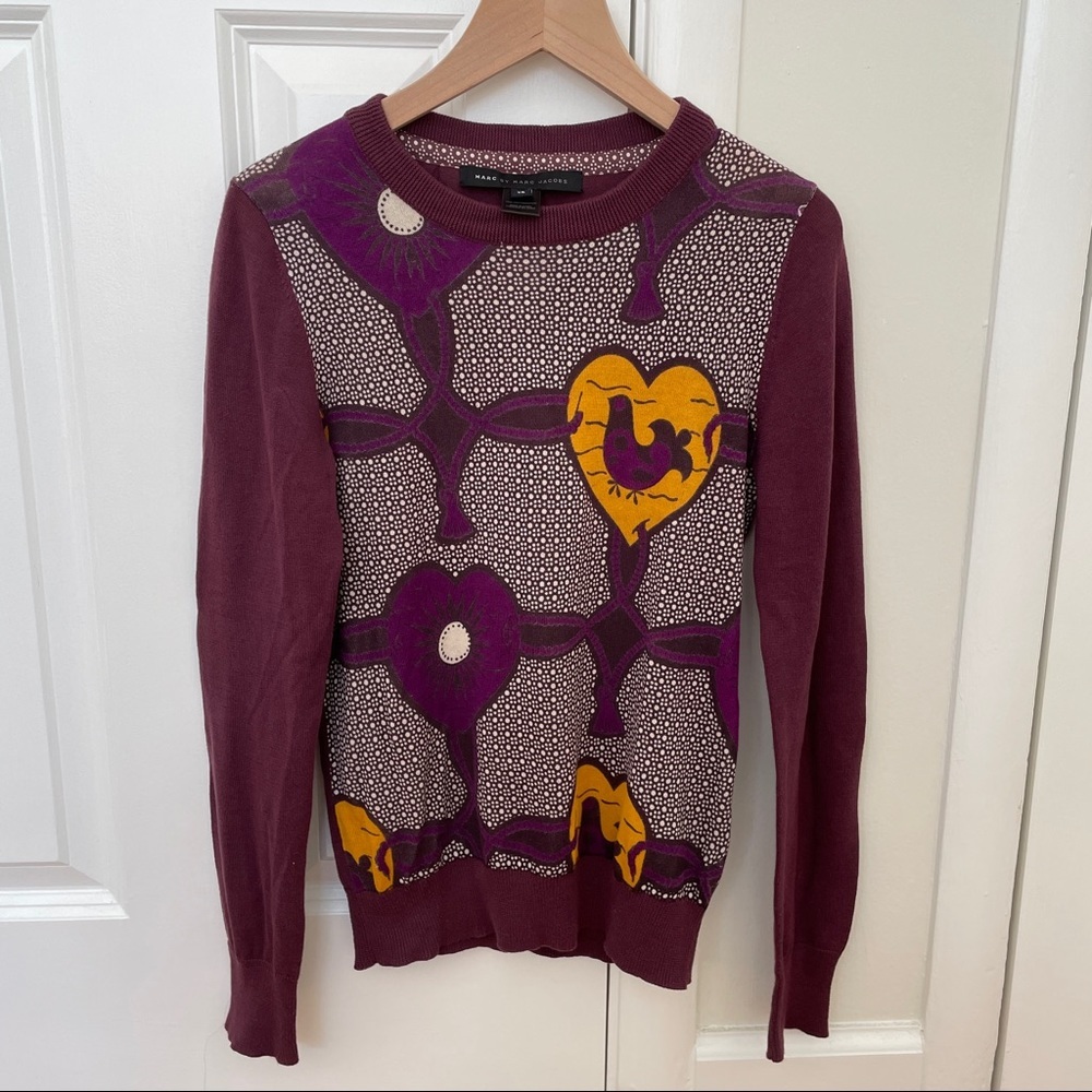 Marc by Marc Jacobs Burgundy Patterned Sweater